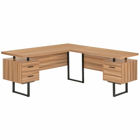 Monarch Specialties Computer Desk - 70"L / Reclaimed Wood / Black Metal / L/R
