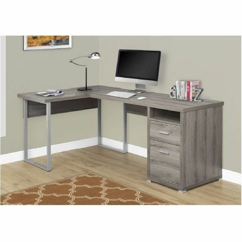 Monarch Specialties Computer Desk - 80"L / Dark Taupe Left Or Right Facing - I 7255