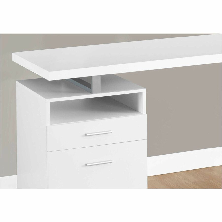 Monarch Specialties Computer Desk - 60"L / White / Silver Metal - I 7144