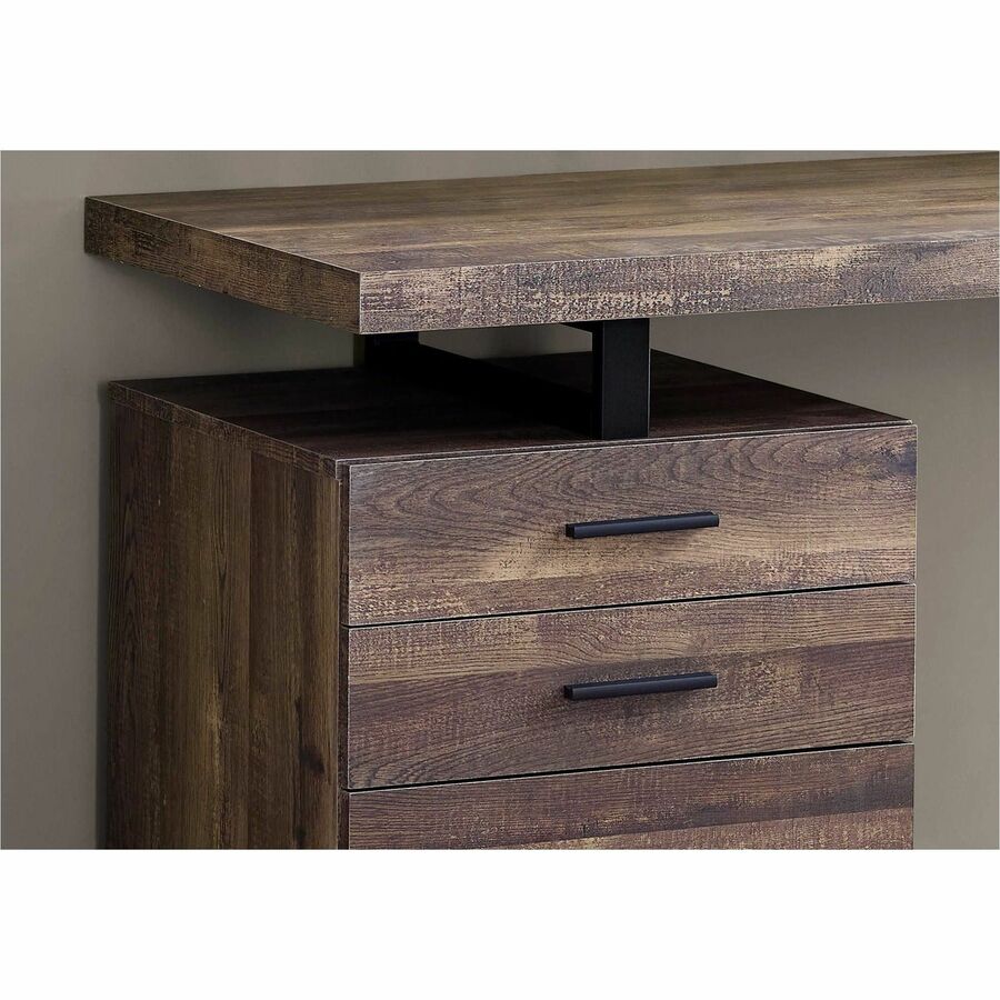 Monarch Specialties Computer Desk - 48"L / Brown Reclaimed Wood / Black Metal - I 7408