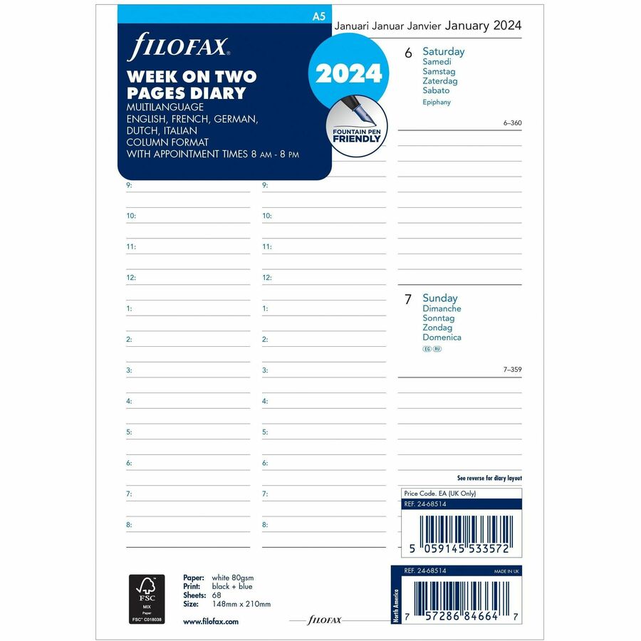 Filofax Appointment Book Refill - C68514