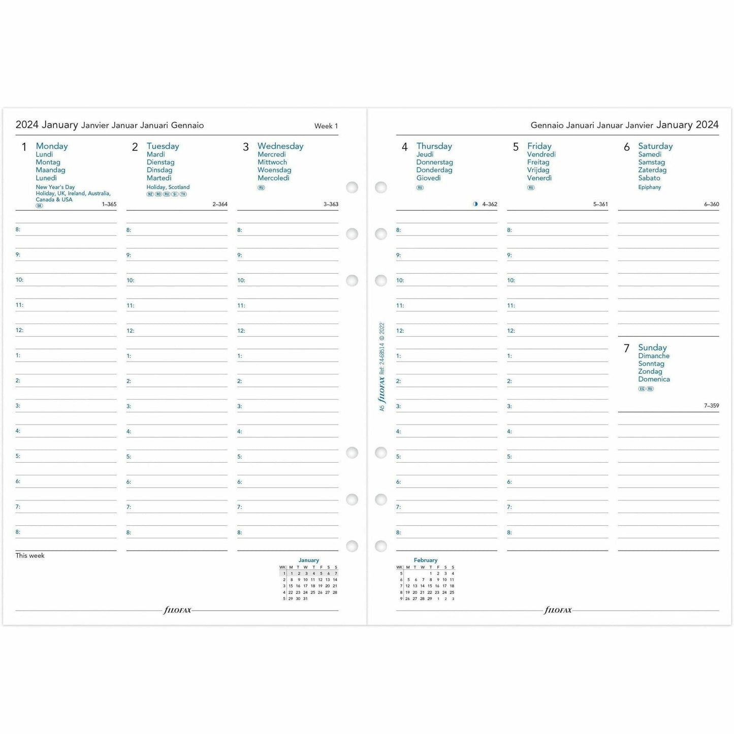 Filofax Appointment Book Refill