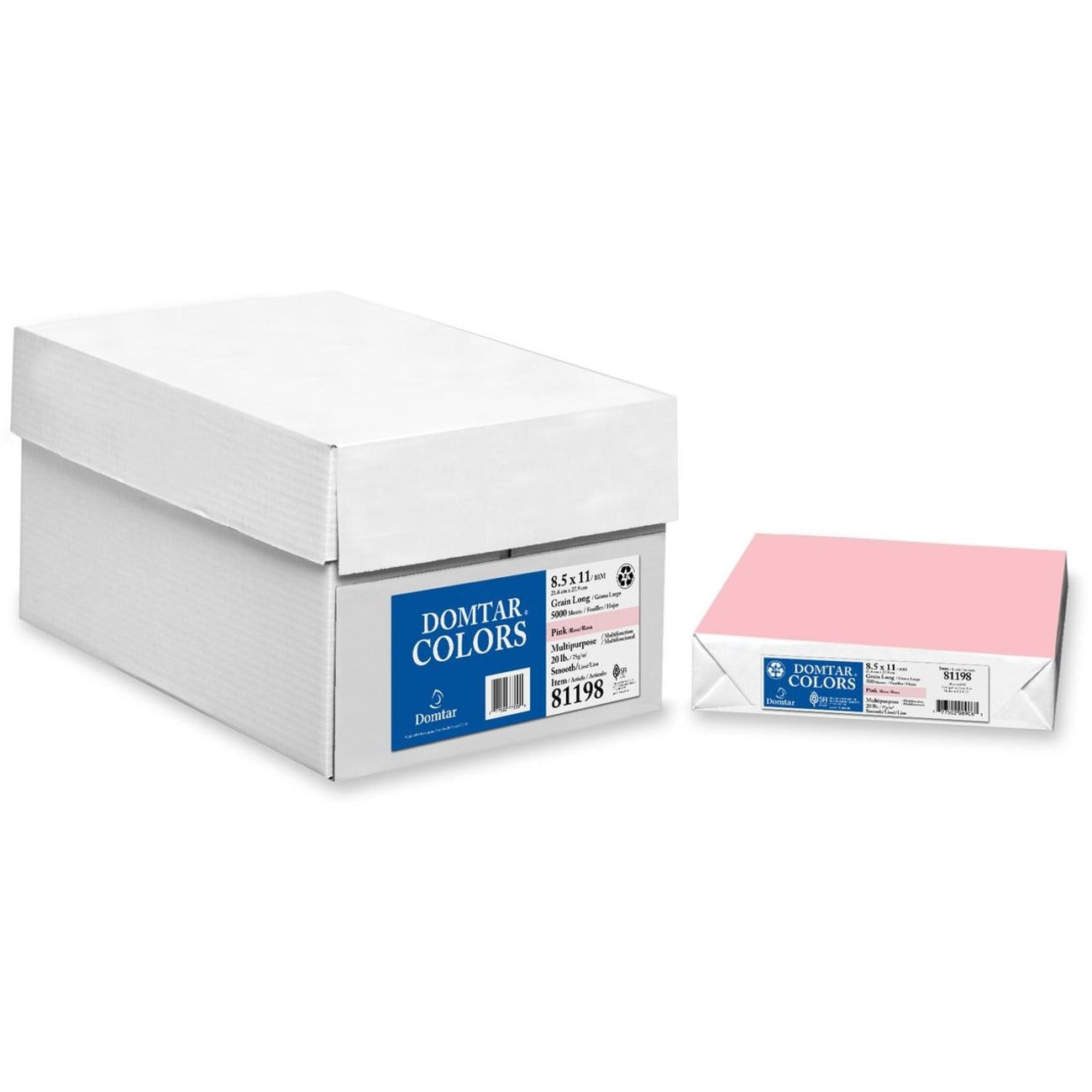 Domtar Lettermark Colors Multipurpose Coloured Paper Letter Pink 500/pkg