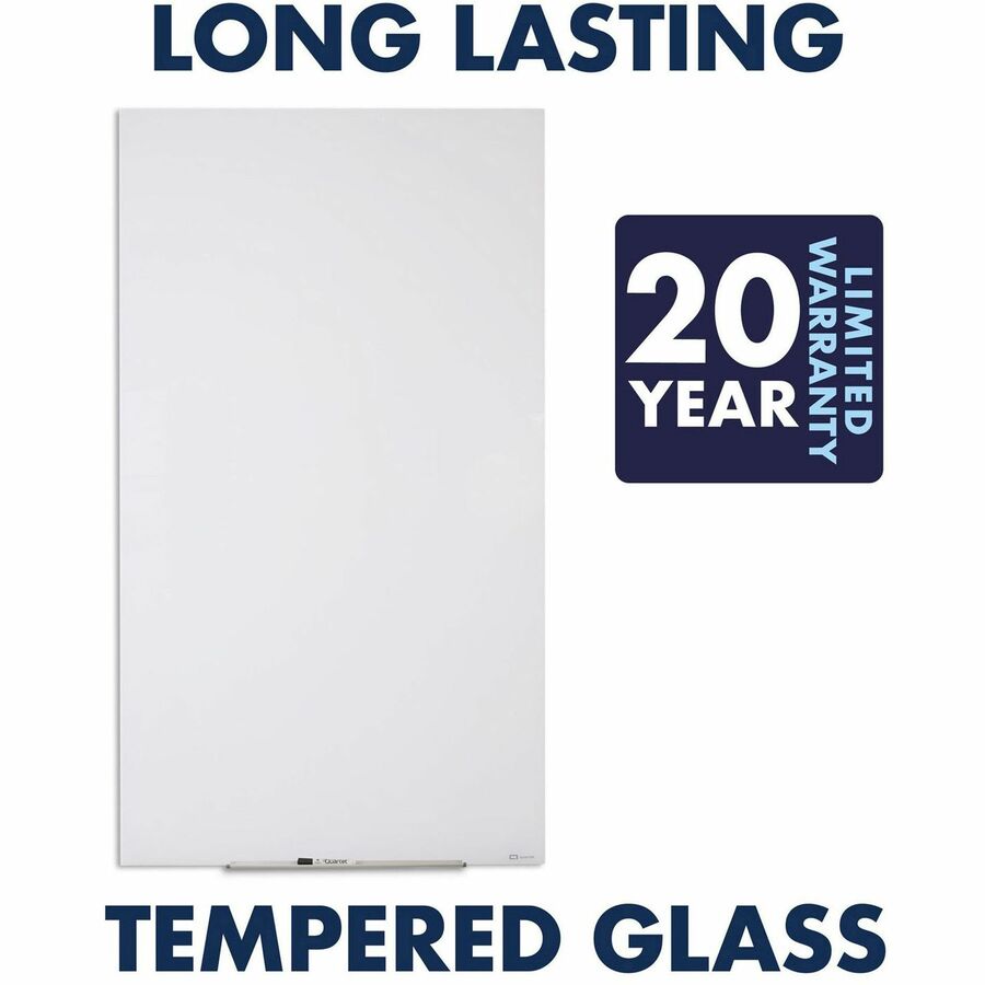 Quartet InvisaMount Vertical Glass Dry-Erase Board - 28x50 - Q012850IMW