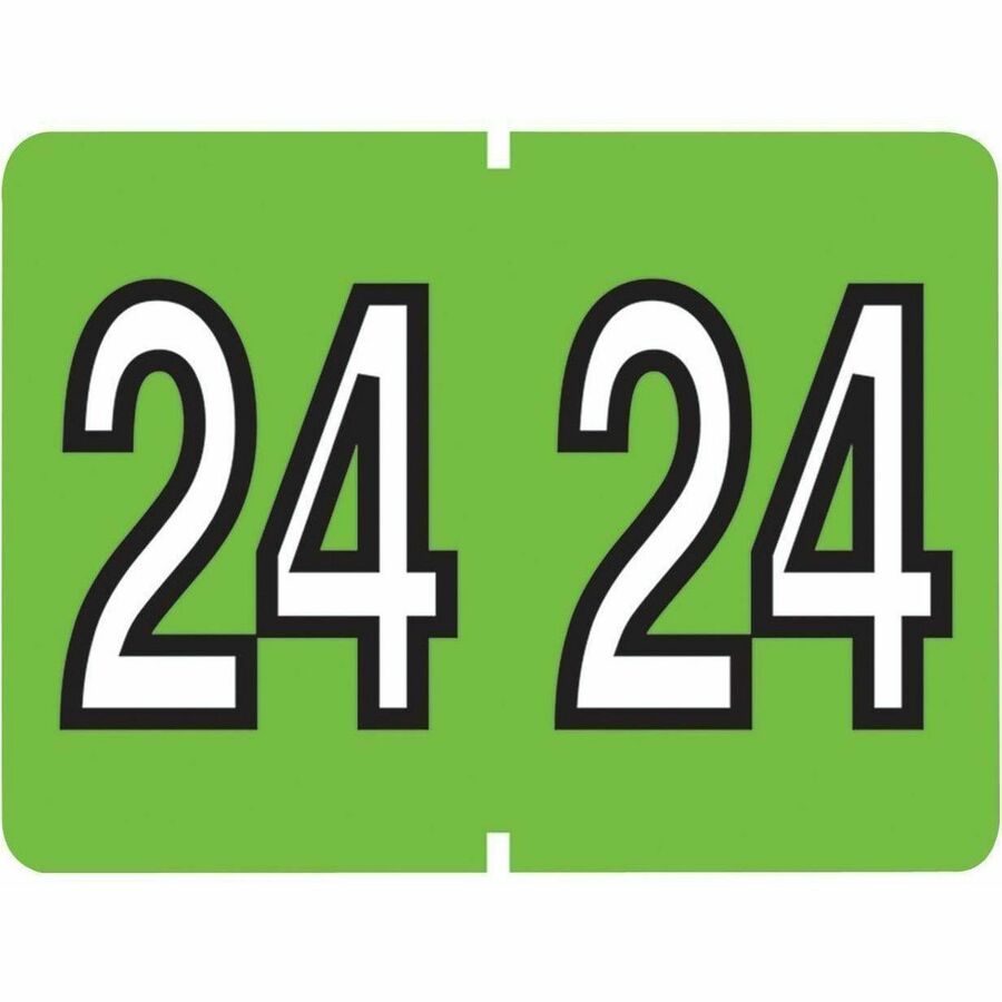 Pendaflex End Tab Year Labels - 2024 - Light Green - 500/Box - 06724