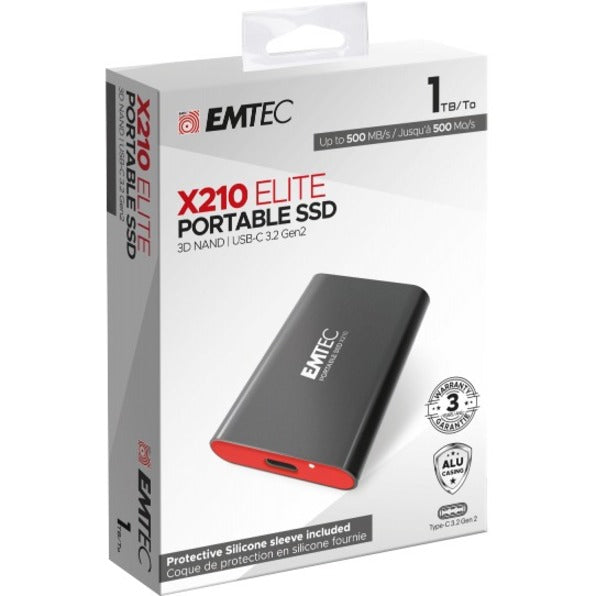 EMTEC Elite X210 1 TB Portable Solid State Drive - External - SATA (6Gb/s SAS) - ECSSD1TX210