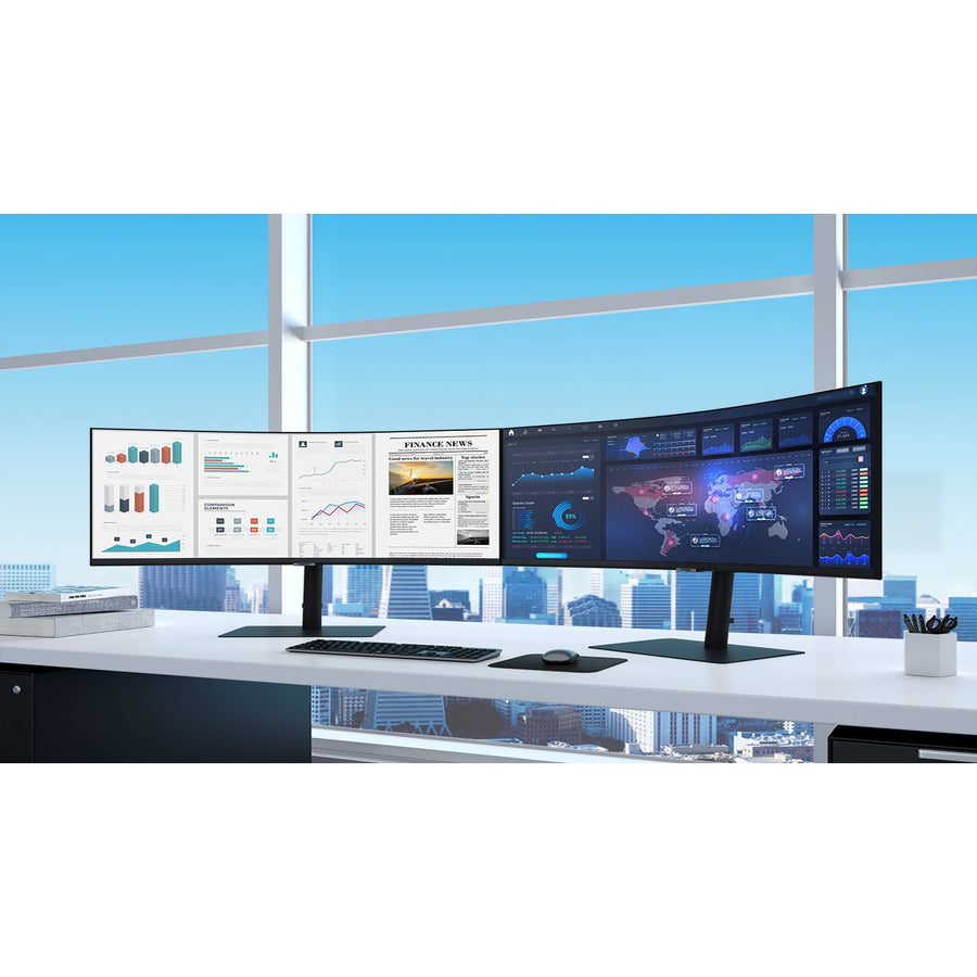 Samsung ViewFinity S6 S34A654UBN 34" Class UW-QHD Curved Screen LCD Monitor - 21:9 - Black - LS34A654UBNXGO