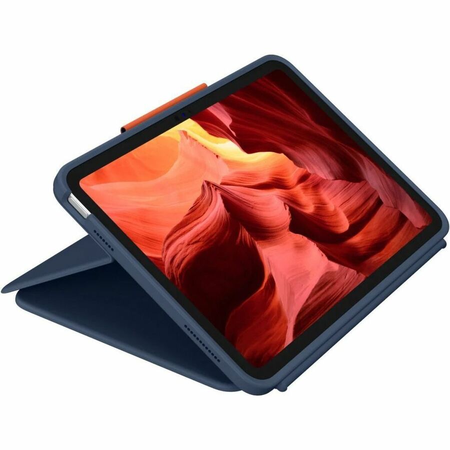 Logitech Rugged Combo 4 Touch Rugged Keyboard/Cover Case (Folio) for 10.9" Apple iPad (10th Generation) Tablet - Classic Blue - Brown Box Packaging - 920-011130