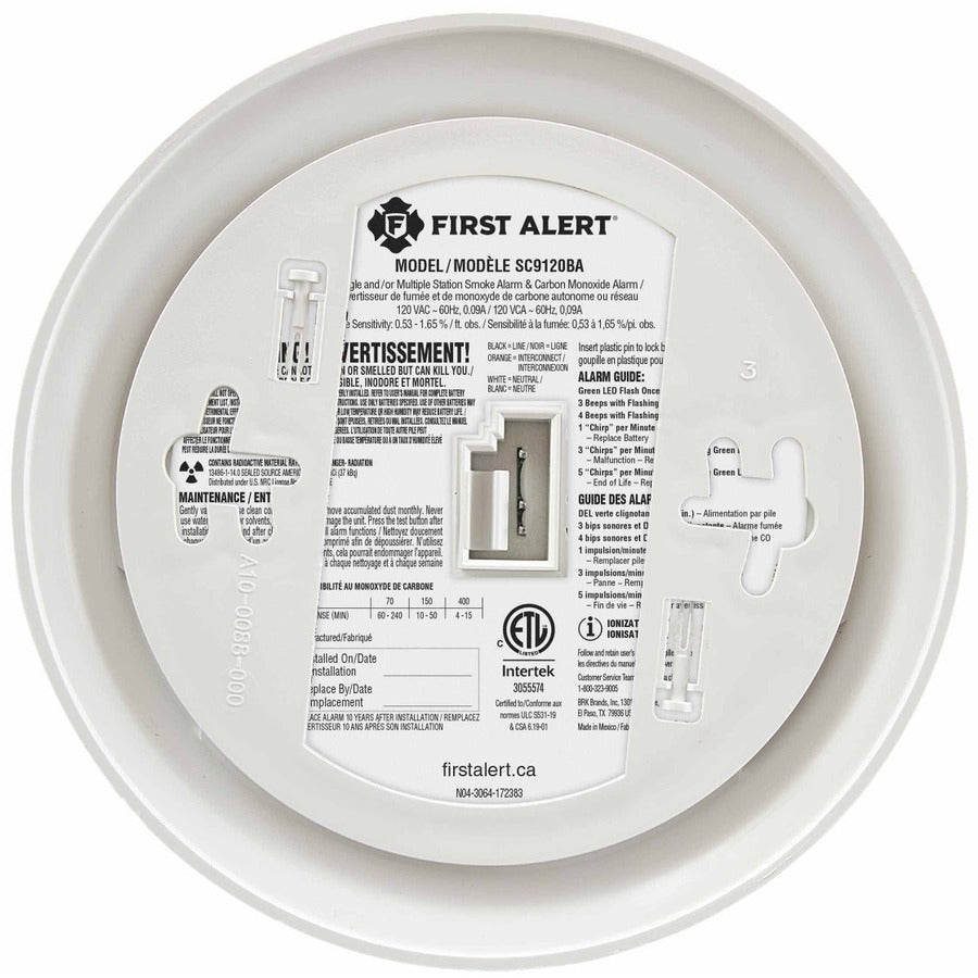 BRK Ionization Smoke & Carbon Monoxide Alarm - SC9120BA