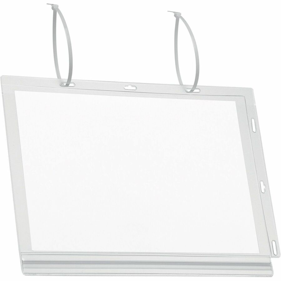 Water resistant cable tie document pocket which is ideal for displaying information outdoors such as garden centers, saunas, swimming pools, gates and notice boards, where notices come into contact - 502719