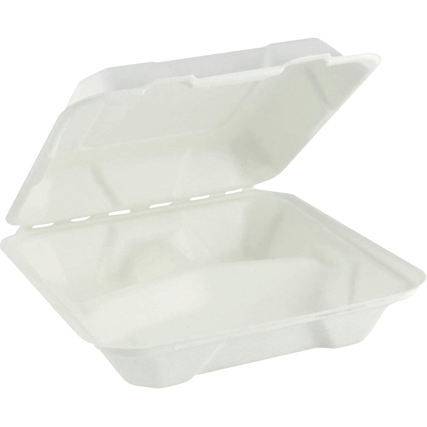 Eco Guardian 8" x 8" x 2.5" 3-Compartment Fibre Hinged Lid Containers