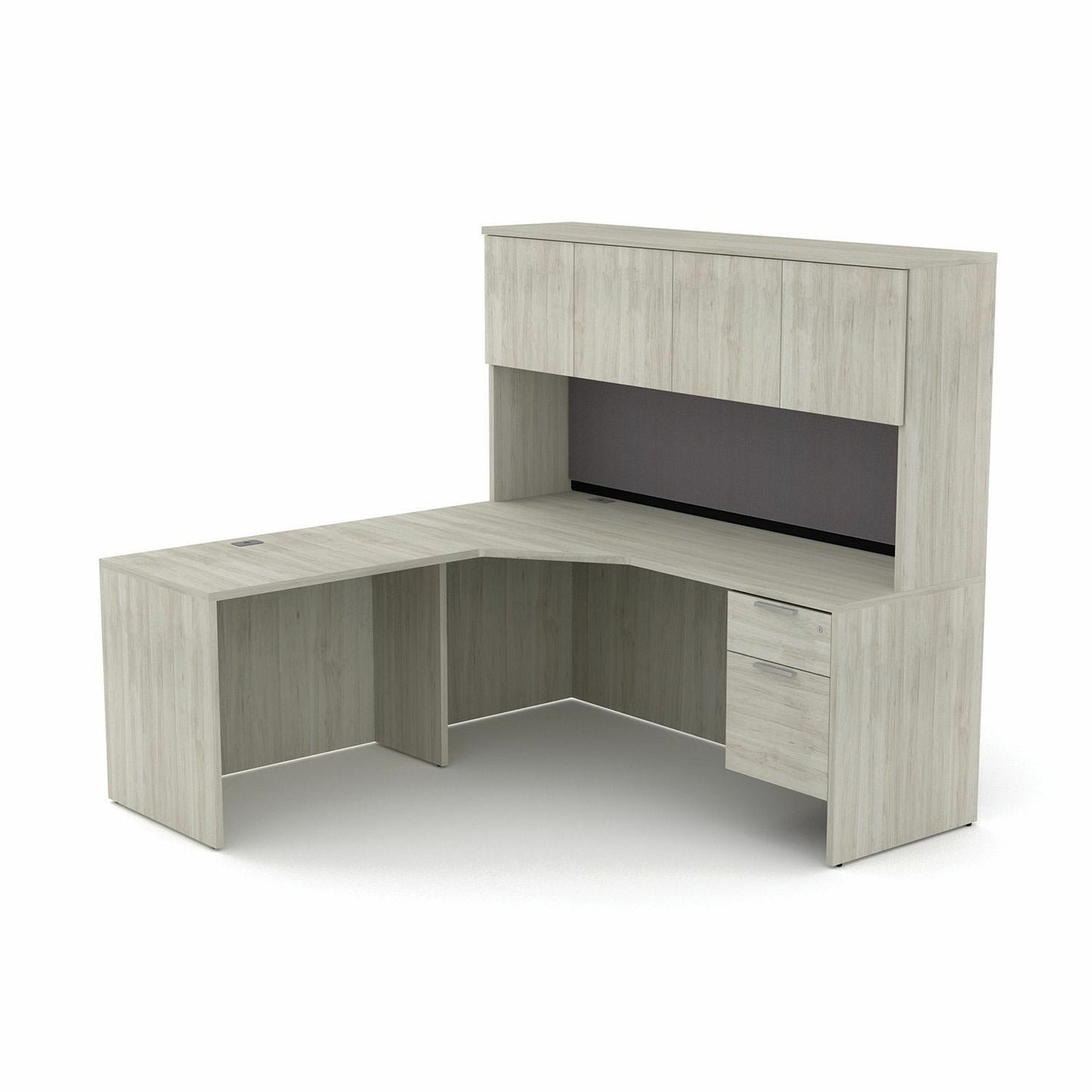 Heartwood L-Shape Work Station with Left Bridge Return