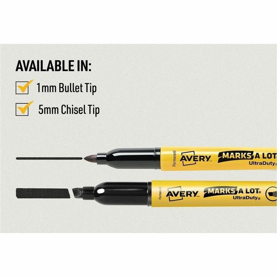 Avery Marks A Lot® UltraDuty® Markers Bullet Tip, Assorted Colours, Pack of 4 - 29848