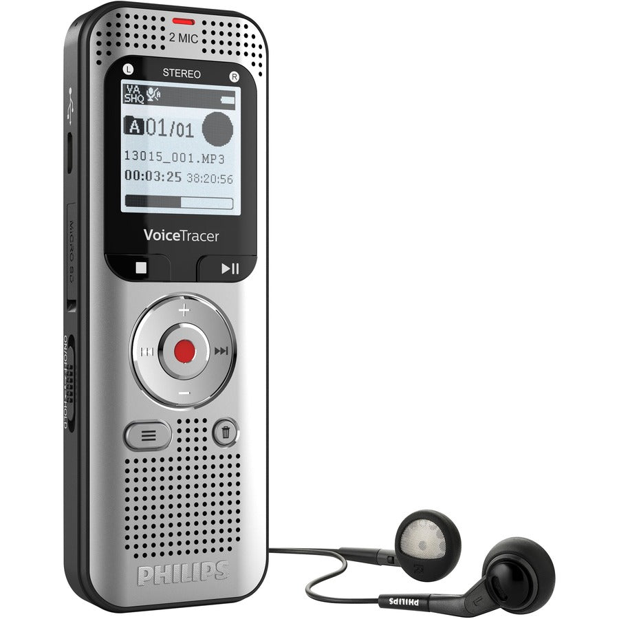 Philips VoiceTracer DVT2015 8GB Voice Recorder with Sembly Cloud Speech-to-Text Software - DVT2015