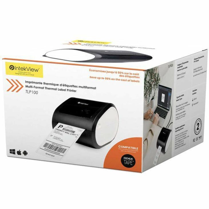 IntekView Business Direct Thermal Printer - Monochrome - Label Print - Bluetooth - TLP100