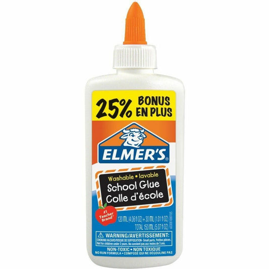 Elmers Washable White Glue 120ml+ Bonus 30ml