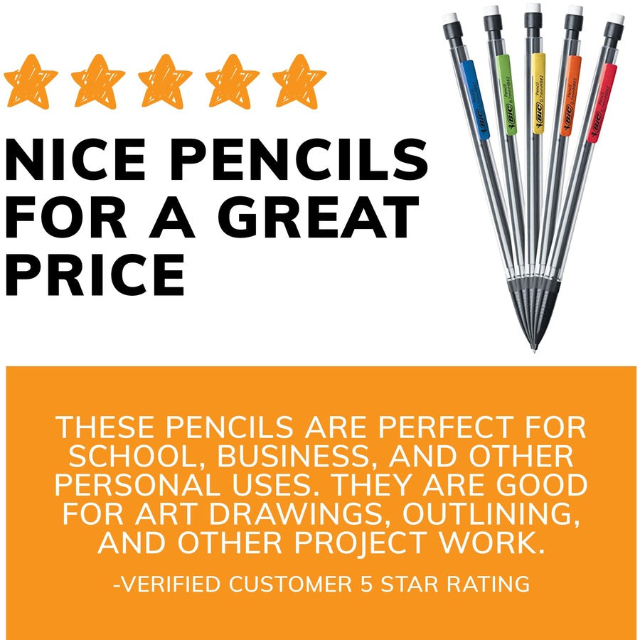 BIC Extra-Smooth Mechanical Pencil, Medium Point (0.7 mm), Perfect For The Classroom & Test Time, 12-Count - MP11-BLK-CA