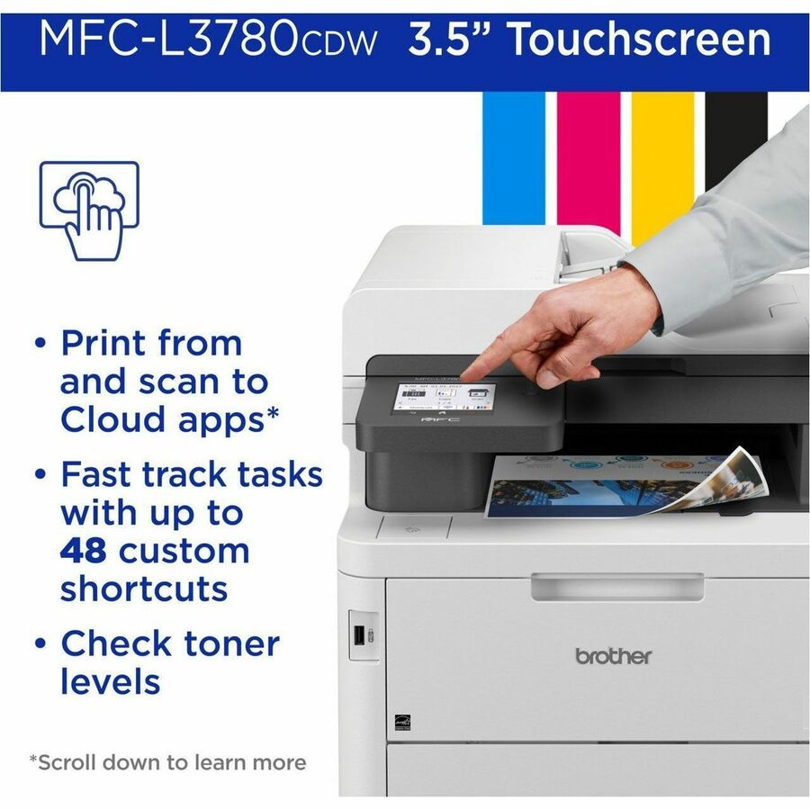 Brother MFC-L3780CDW Wired & Wireless Laser Multifunction Printer - Color - MFC-L3780CDW