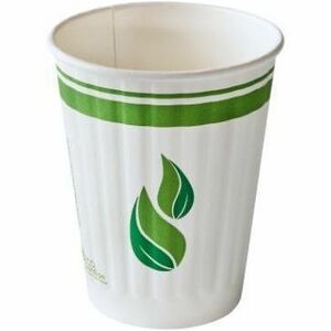 Eco Guardian 8 oz PLA-Lined Single Wall Paper Cup, Compostable, Qty 50