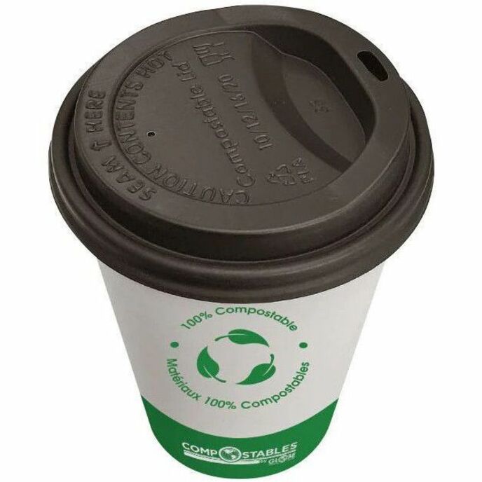 Globe 16 Oz Single Wall Hot/Cold Compostable Paper Cups - White - 6055