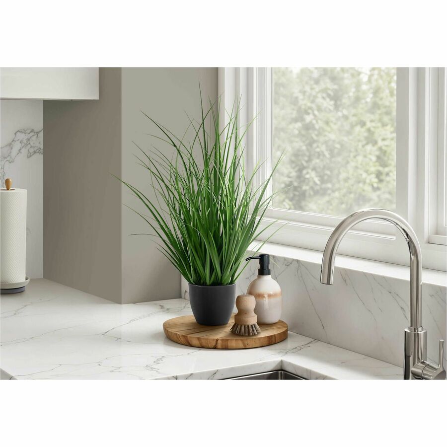 Monarch Specialties Artificial Plant - 23"H / Indoor Grass In A 4" Black Pot - I9575