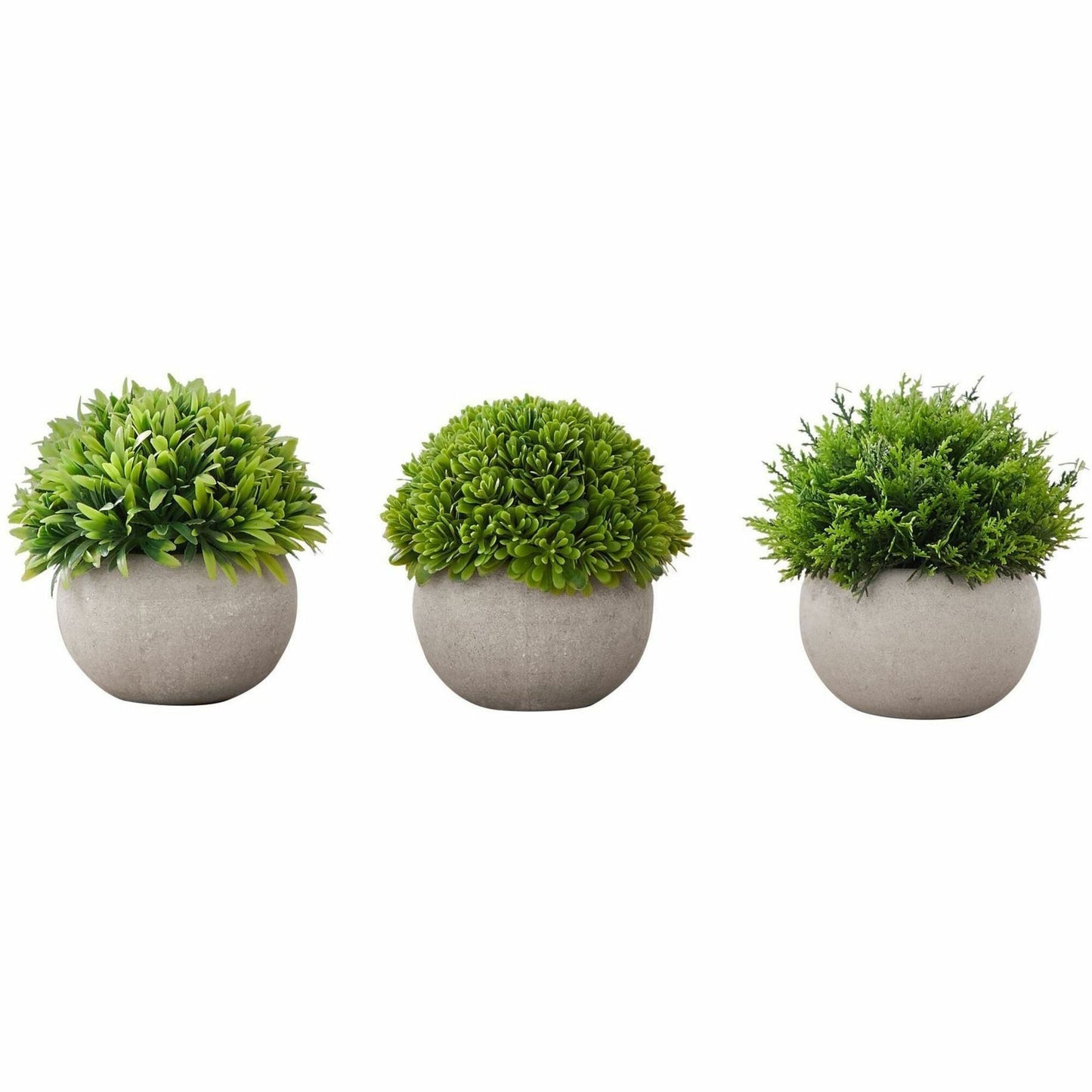 Monarch Specialties Artificial Plant - 3pcs / 5"H Grass in a 3" Grey Pot