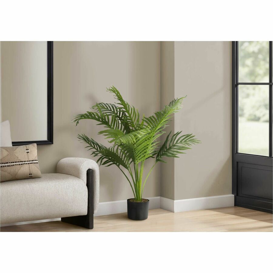 Monarch Specialties Artificial Plant - 34"H / Indoor Palm Tree in a 5" Pot - I9539