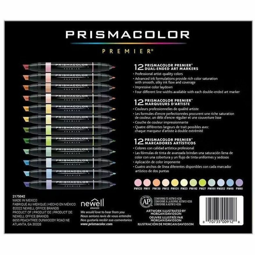 Prismacolor Premier Dual-Ended Art Marker Sets, Fine and Chisel Tip - 2173306