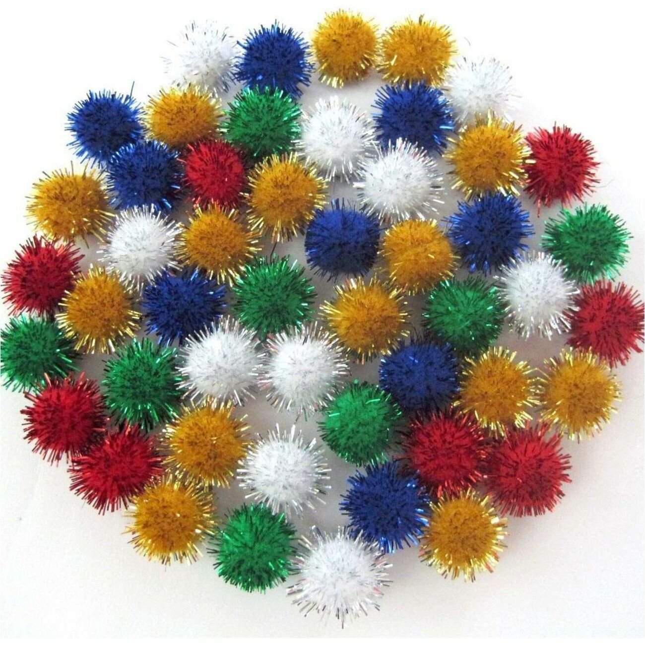 DBLG Import ½" Assorted Color Glitter Pom Poms