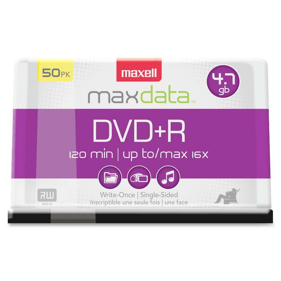 Maxell DVD Recordable Media - DVD+R - 16x - 4.70 GB - 50 / Each