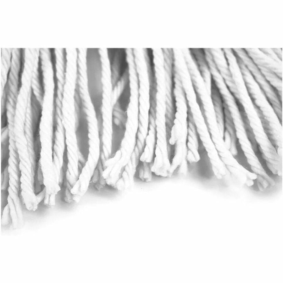 Globe Syn-Pro Synthetic Narrow Band Wet White Cut End Mop - 16 Oz / White - 3086