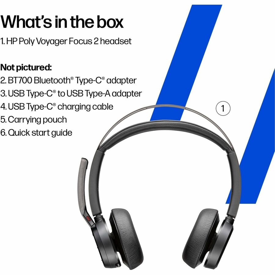 Poly Voyager Focus 2 Headset - 9T9J6AA#AC3