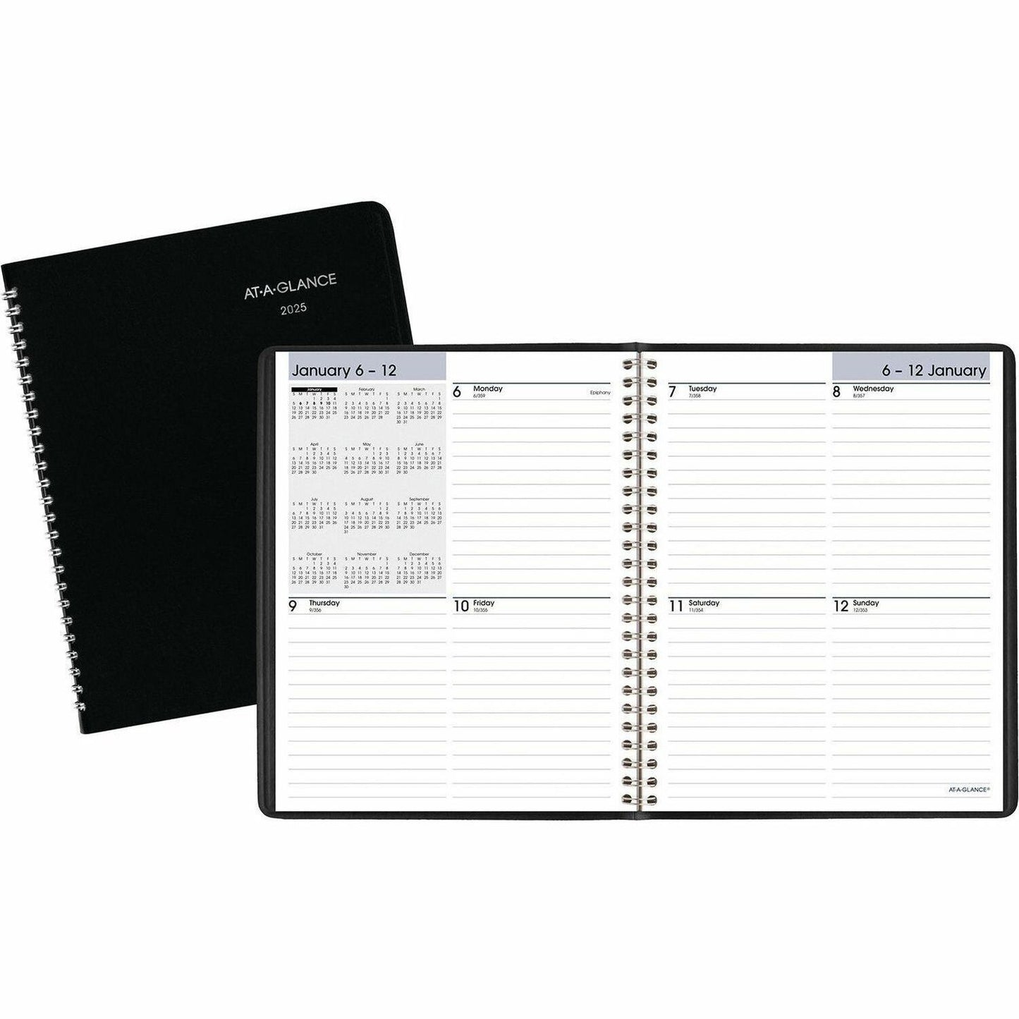 DayMinder Dayminder Weekly Planner, 8-3/4" x 7" , English, Black