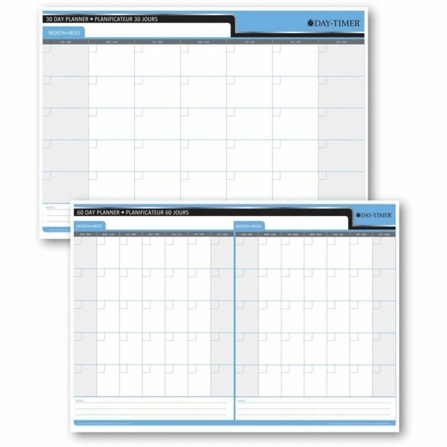 DayTimer 30/60 Day Undated Laminated Reversible Planner, 17"x 24"