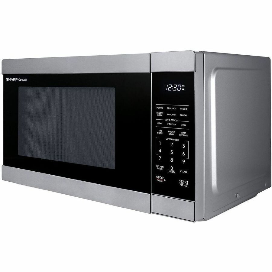 Sharp SMC1162KSC Carousel Countertop Microwave Oven 1.1 c.u. ft. 900W Stainless Steel - SMC1162KSC