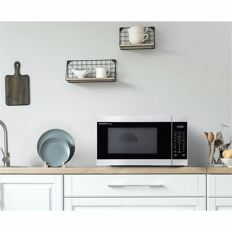 Sharp SMC1162KSC Carousel Countertop Microwave Oven 1.1 c.u. ft. 900W Stainless Steel - SMC1162KSC