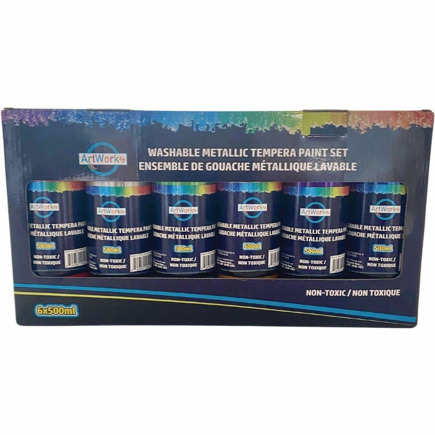 DBLG Import Inc Metallic Liquid Tempera Paint Set, 6 x 500ml