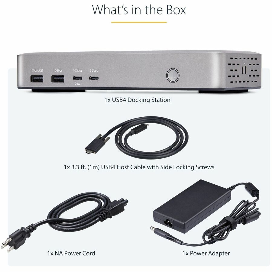 StarTech.com USB4 Docking Station, USB-C 40Gbps, up to Dual 4K 60Hz HDMI, Multi-Monitor Dock, 6-Port USB Hub, 2.5GbE, 100W Power Delivery - 155NA-USB4-DOCK