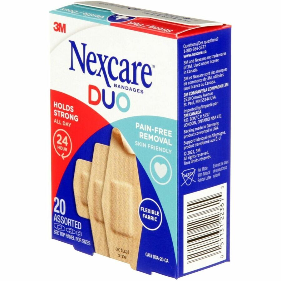 Nexcare Duo Bandages DSA-20-CA, Assorted Sizes, 20/pack - DSA-20-CA