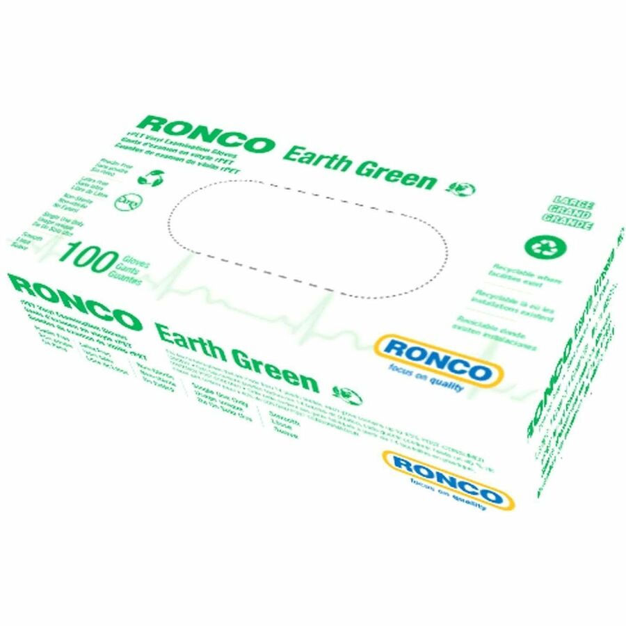 RONCO Earth Recycled PET Vinyl Examination Gloves - 239S