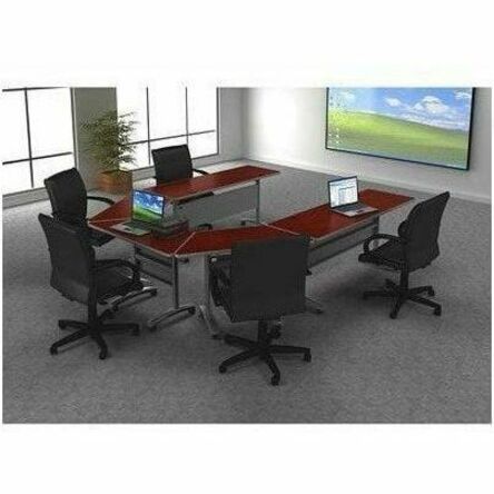 Heartwood Star Quality Tucana Series Trapezoid Henna Cherry Table Top, 48"W x 24"D x 1"H - TU-97T-4824-HC