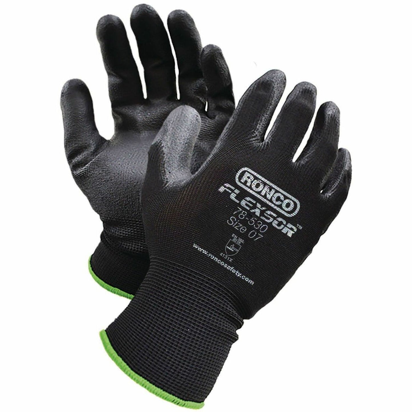 FLEXSOR Polyurethane (PU) Palm Coated Polyester Gloves