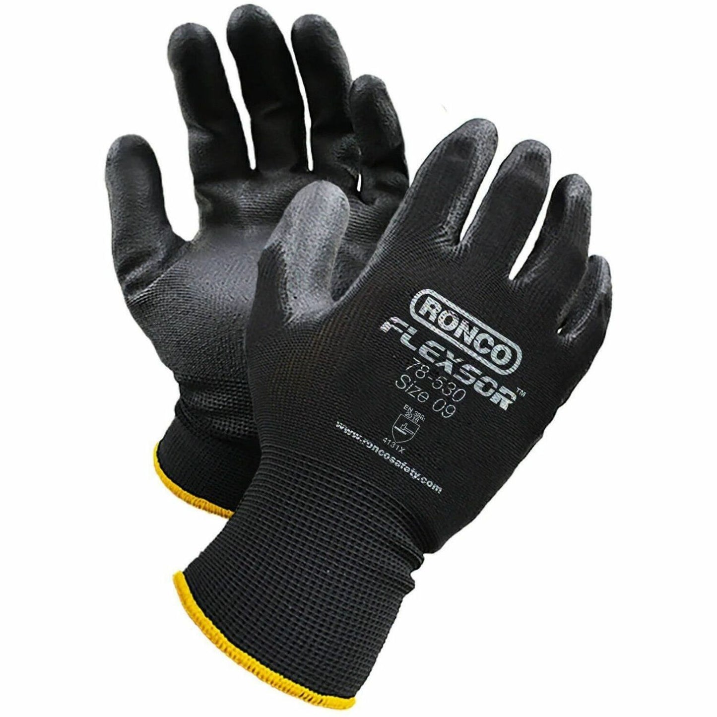 FLEXSOR Polyurethane (PU) Palm Coated Polyester Gloves