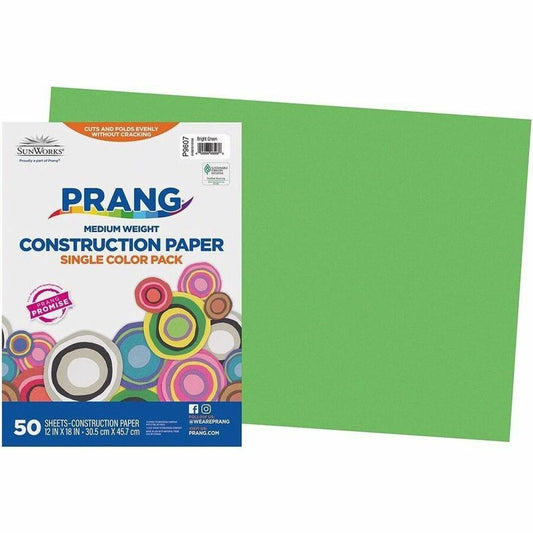 Prang Construction Paper, Bright Green, 12" x 18" , 50 Sheets
