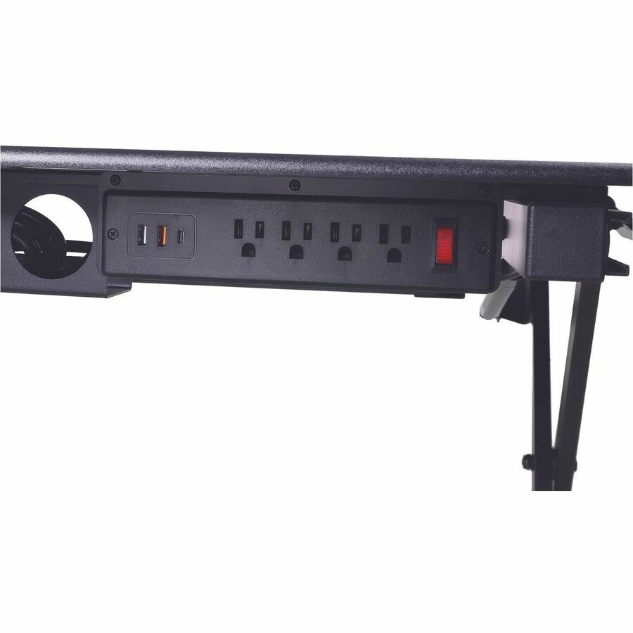 Rocelco 40" Adjustable Desk Riser with 4AC, 2USB, 1 USB-C Outlets - RDADRB-40-ACUSB