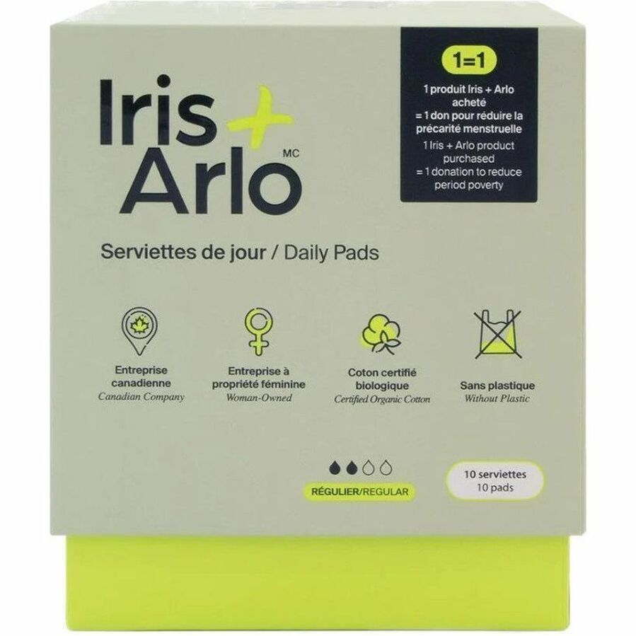 Iris + Arlo 100% Organic Cotton Daily Pads - 3-2-500-1-7