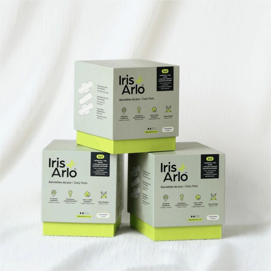 Iris + Arlo 100% Organic Cotton Daily Pads - 3-2-10-1-1
