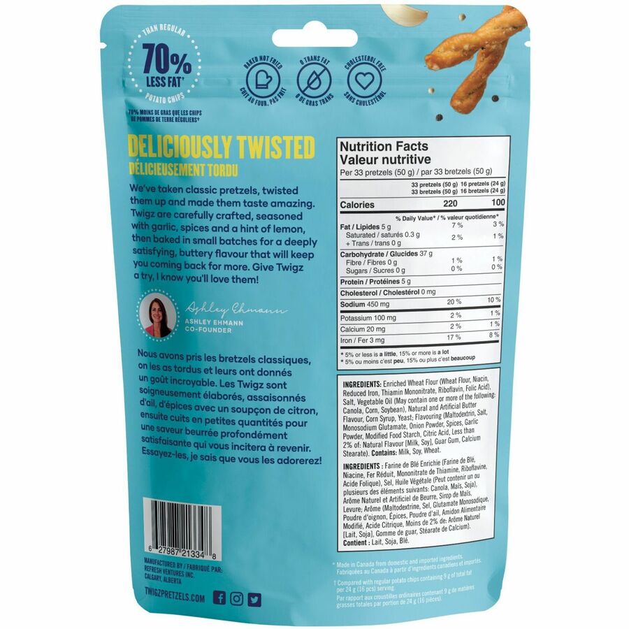 Twigz Buttery Herb & Garlic Craft Pretzels - 21334