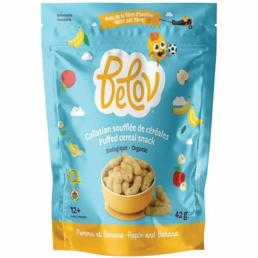 Belov Puffed Cereal Snack -Organic Apple and Banana