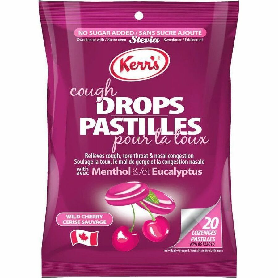 Kerr's No Sugar Added Wild Cherry Menthol Eucalyptus Cough Drops